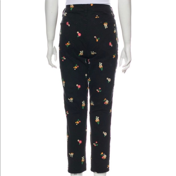 Tory Burch Floral Mid-Rise Straight Leg Jeans M - Picture 3 of 5